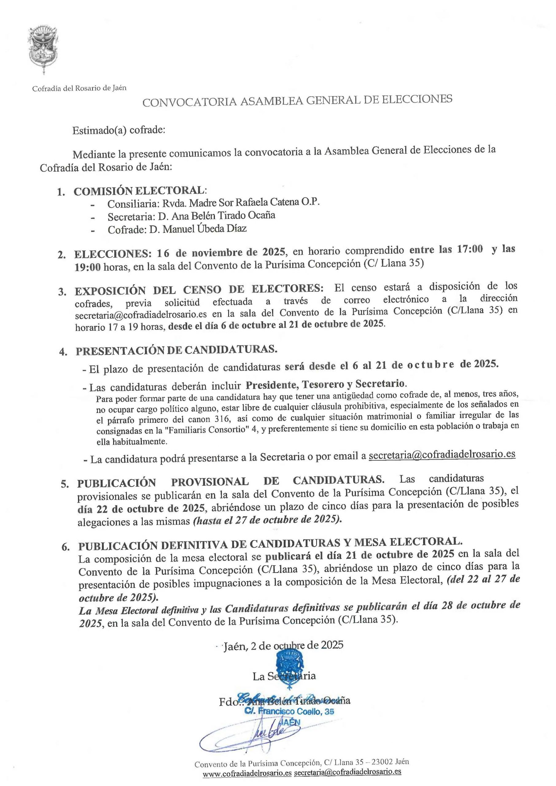 Asamblea General de Elecciones 2025